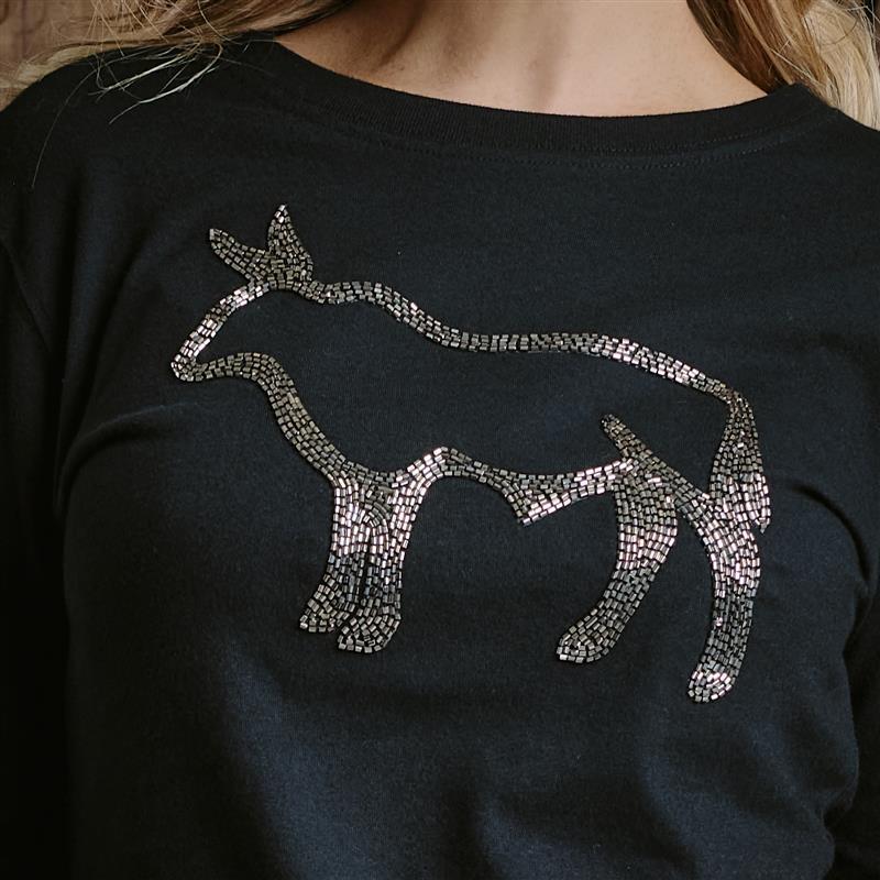 Beaded Outline Nguni Longsleeve Tee - Mamba