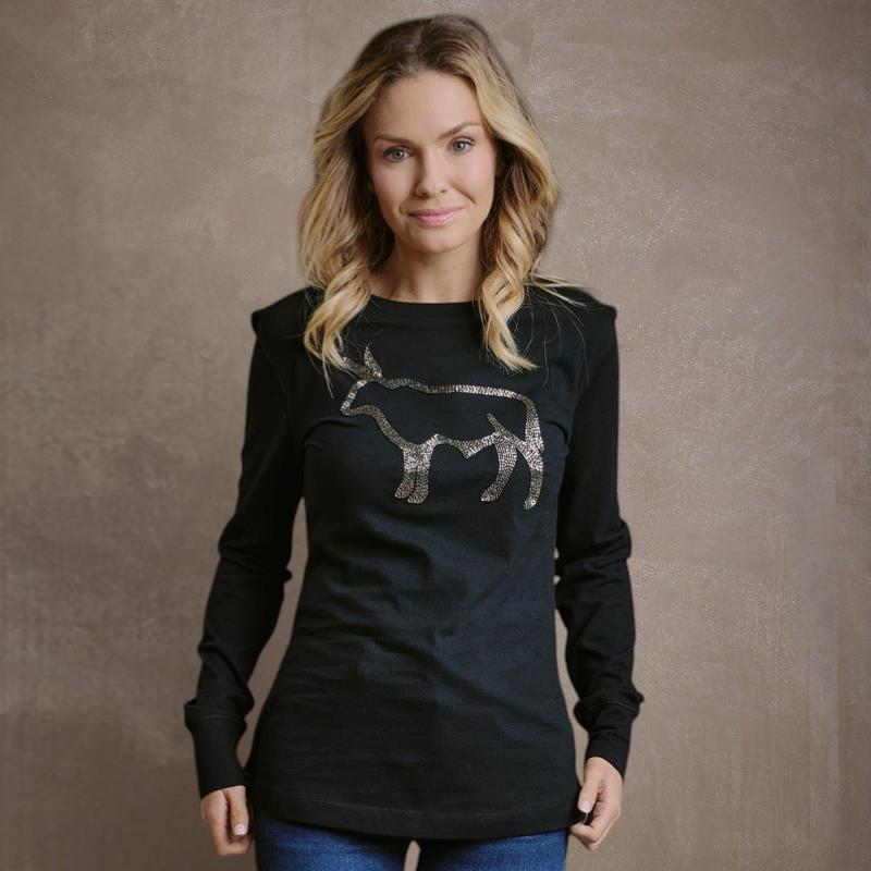 Beaded Outline Nguni Longsleeve Tee - Mamba