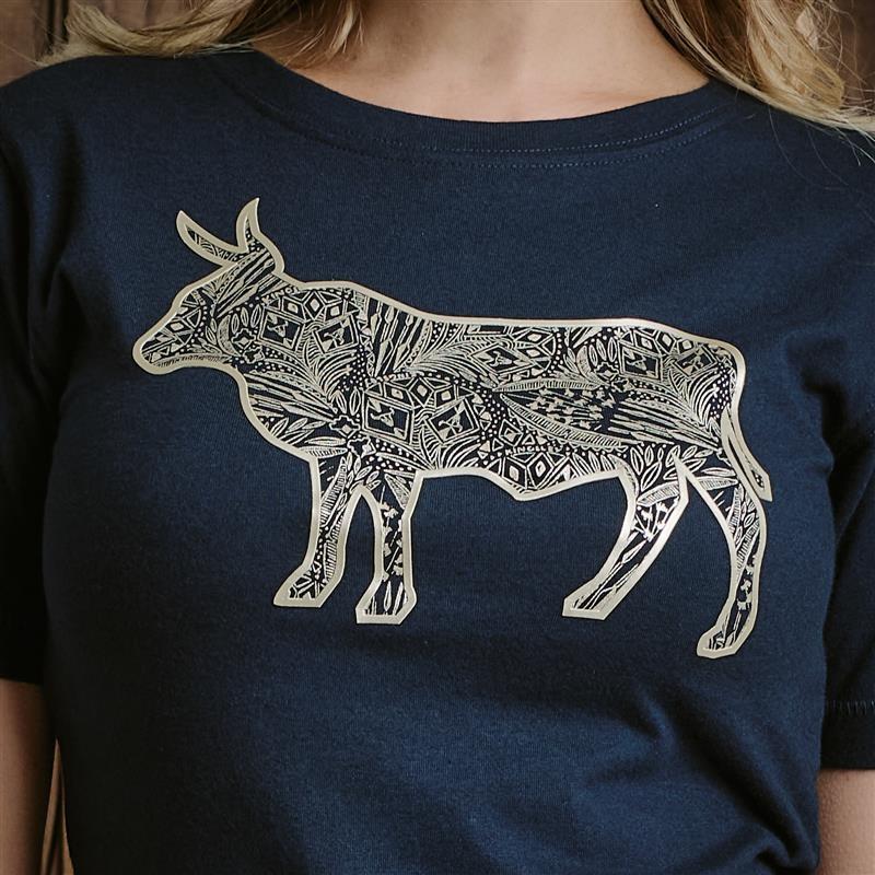 Doodle Invert Nguni Crew Tee - Midnight