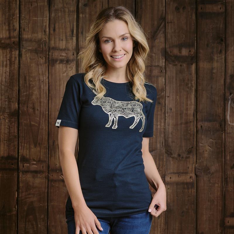 Doodle Invert Nguni Crew Tee - Midnight