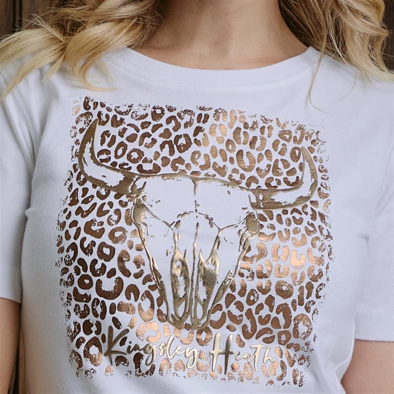 Feline Skull Regular Crew Tee - Pelican