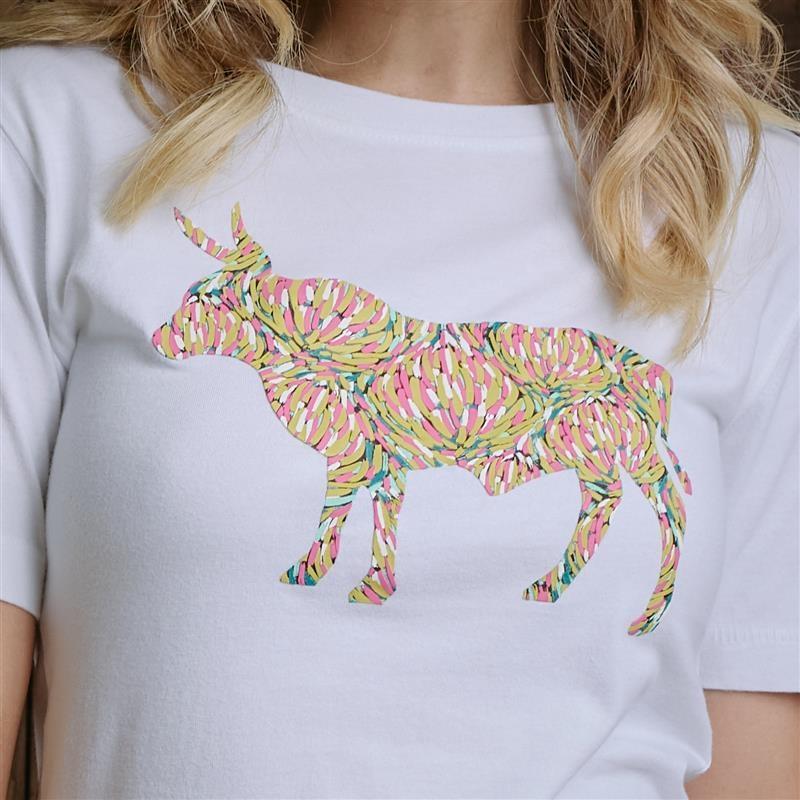 Kingsley Pincushion Nguni Tee  - Pelican