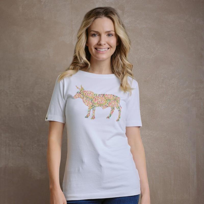Kingsley Pincushion Nguni Tee - Pelican