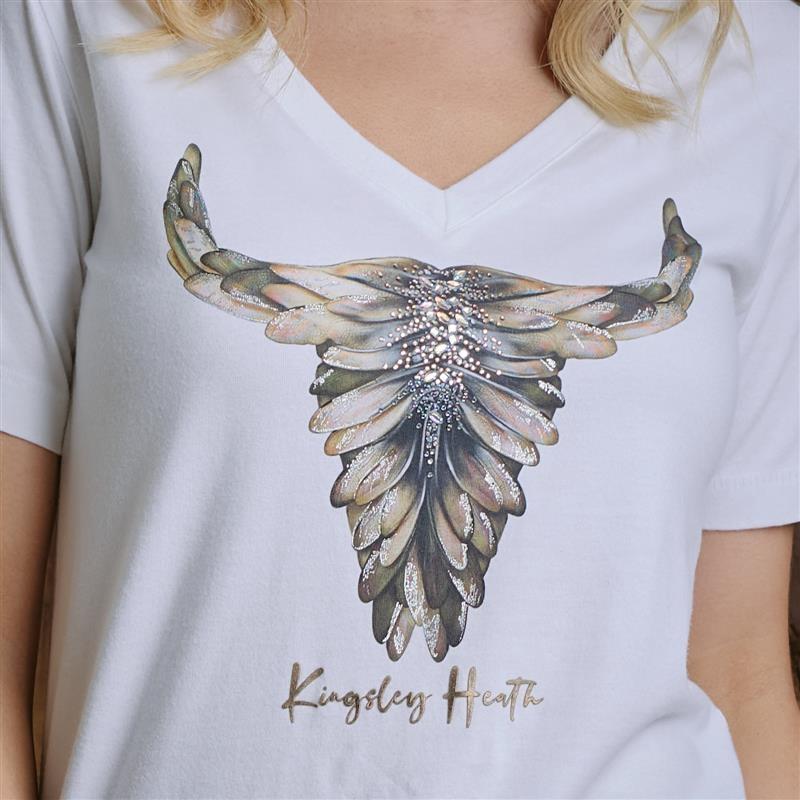 Kingsley Dragon Fly Skull Tee  - Pelican