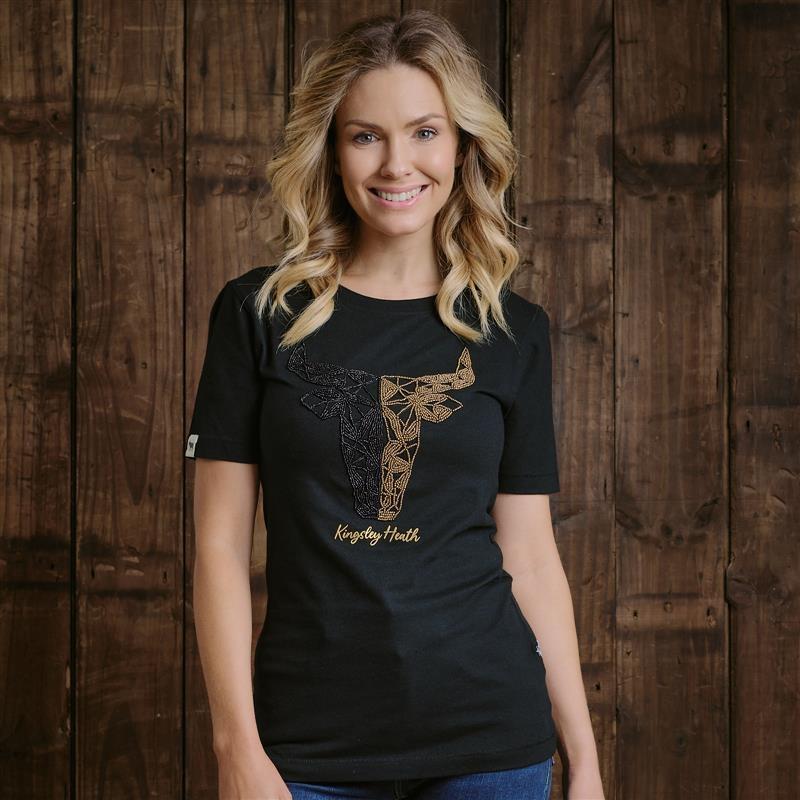 Kingsley Two Tone Beaded Skull Tee  - Mamba