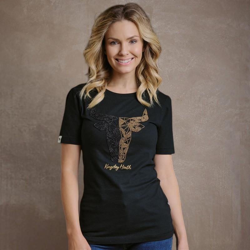 Kingsley Two Tone Beaded Skull Tee - Mamba