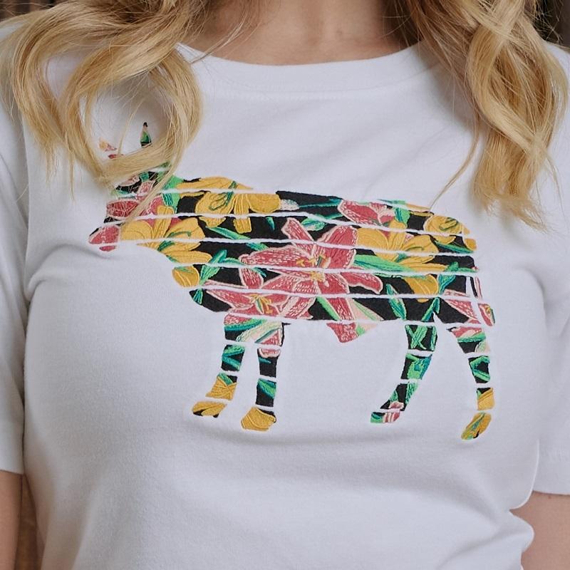 Kingsley Shutter Floral  Nguni Regular Crew Tee - Pelican