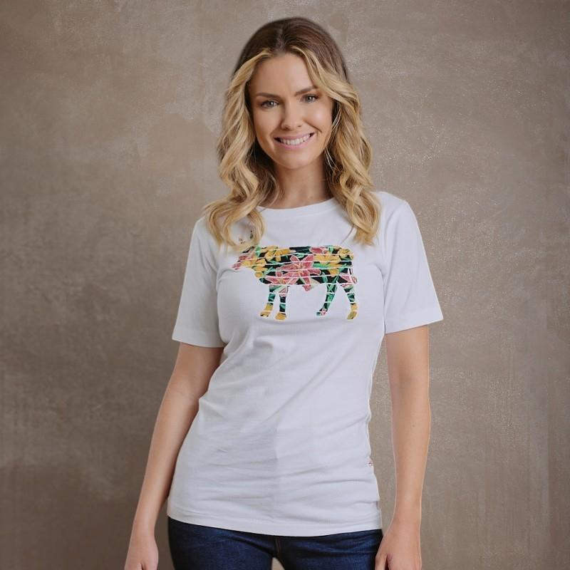 Kingsley Shutter Floral  Nguni Regular Crew Tee - Pelican