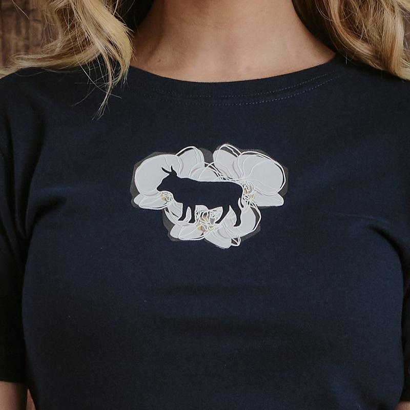 Kingsley Orchid Nguni Regular Crew Tee - Midnight