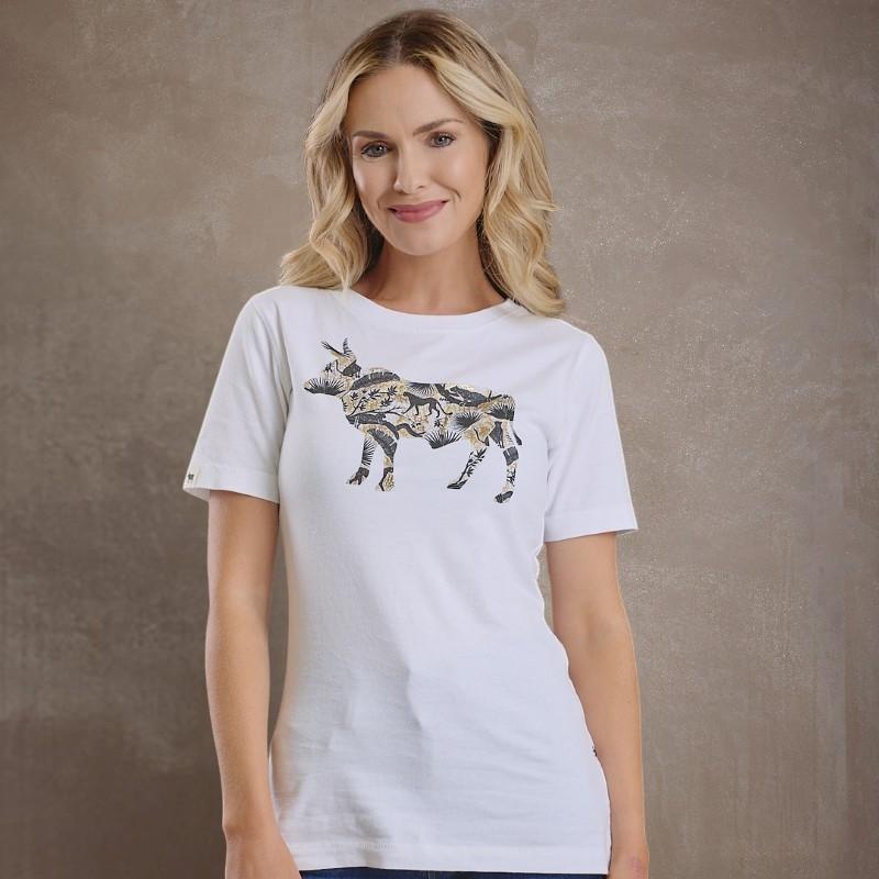Leopard Lux Nguni Infill Regular Crew Tee - Pelican