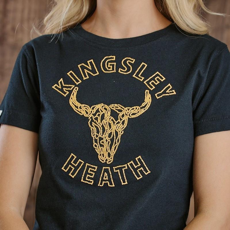 Beaded Skull Crest Slim Crew Tee - Mamba