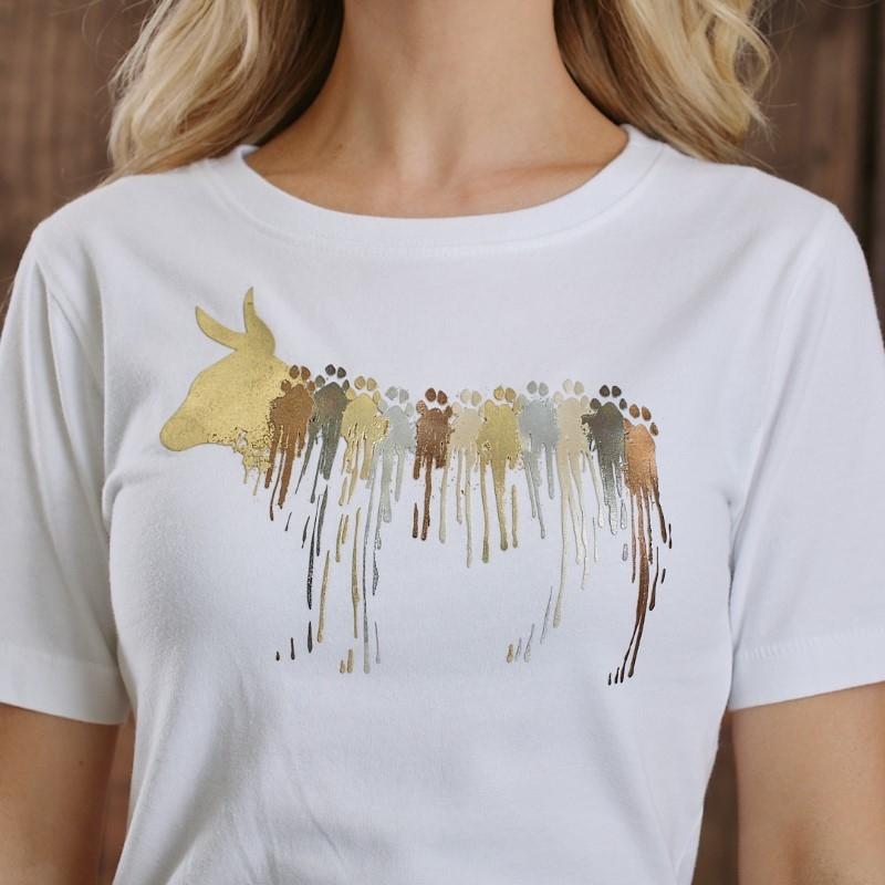 Paw Print Outline Nuni Foils Regular Crew Tee - Pelican