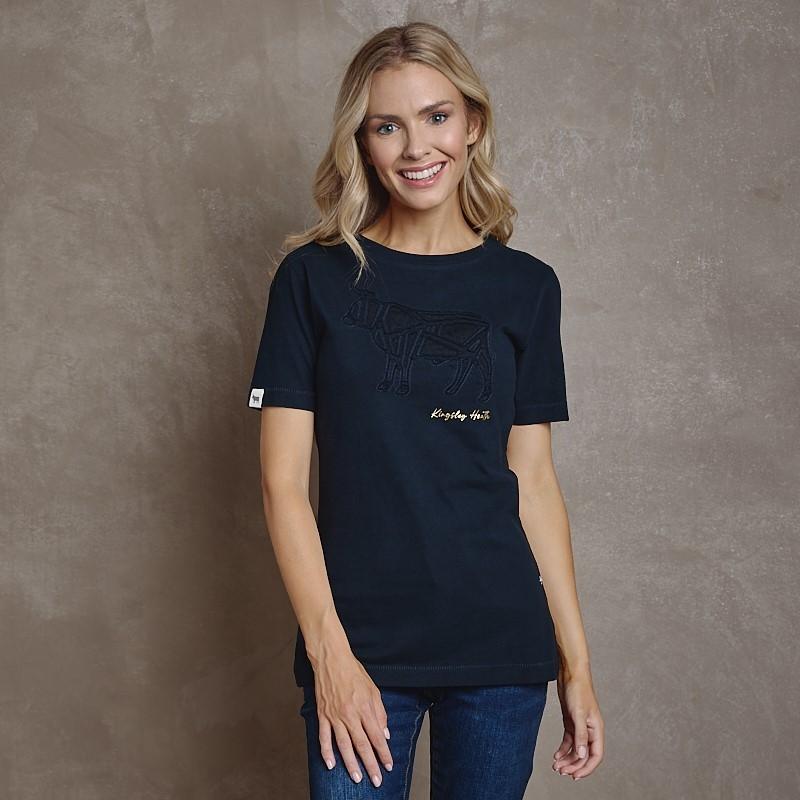 Nguni Tule Applique Regular Crew Tee - Midnight