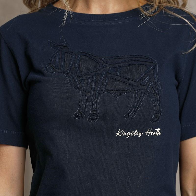 Nguni Tule Applique Regular Crew Tee - Midnight