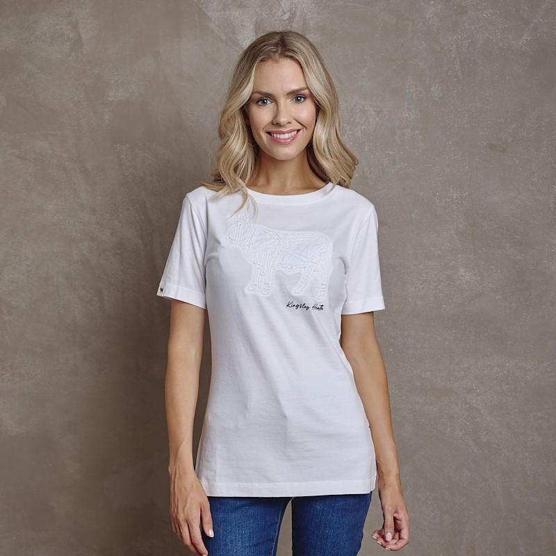 Nguni Tule Applique Regular Crew Tee - Pelican