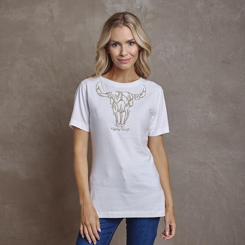 Luxe Stitch Skull Regular Crew Tee - Pelican
