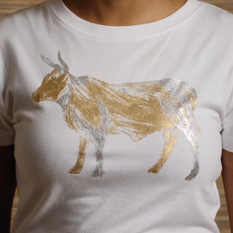 Abstract Art Nguni Crew Tee - Pelican
