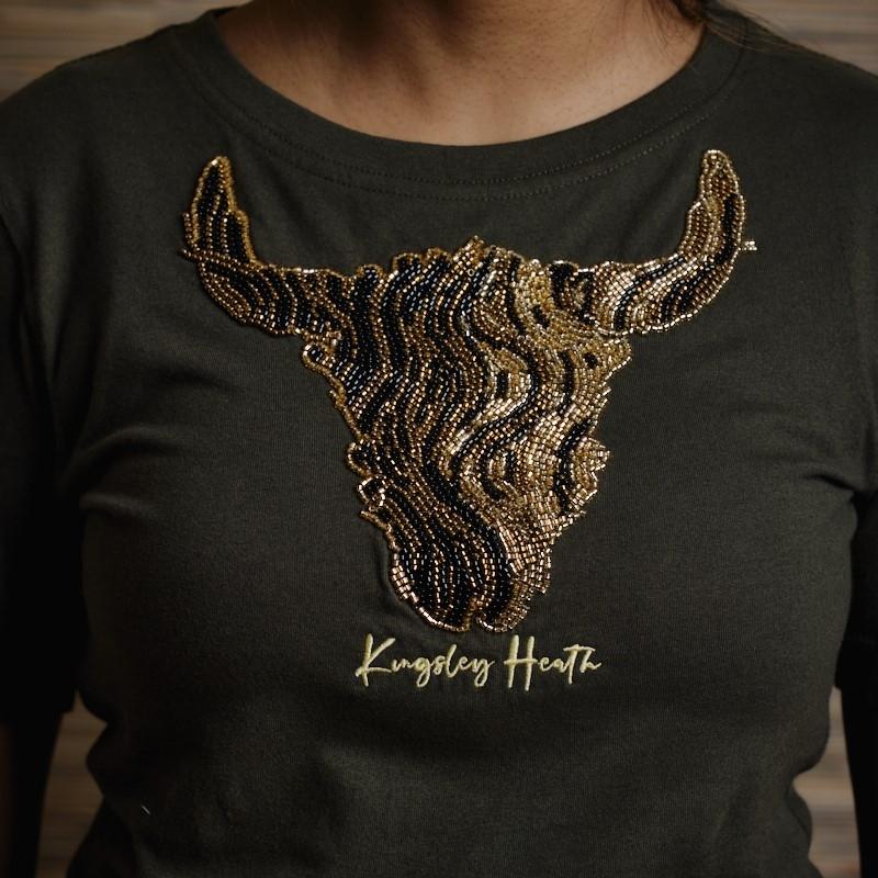 Two Tone Summer Curves Crew Tee - Fatigue