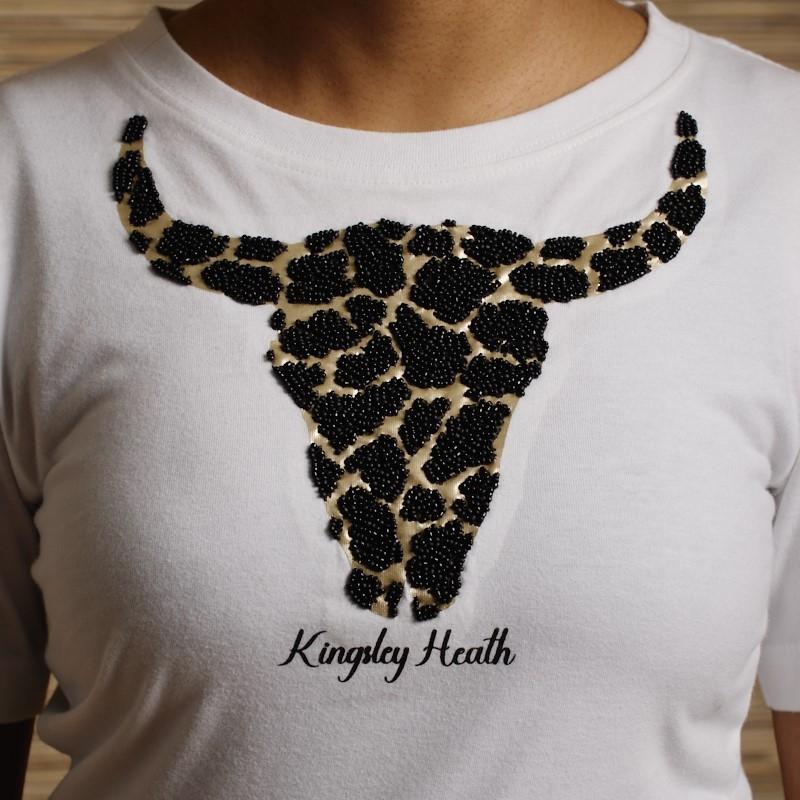 Giraffe Skull Crew Tee - Pelican