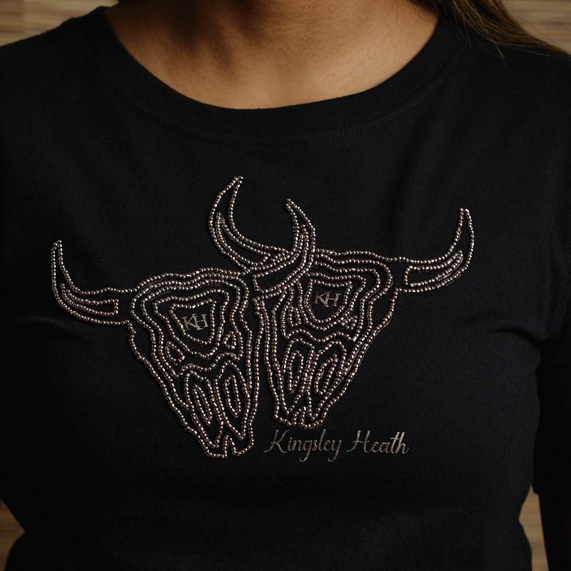 Concentric Beaded Skull Crew Tee - Mamba