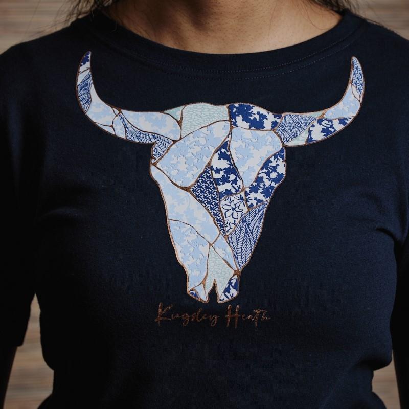 Hazy Days Skull Crew Tee - Midnight
