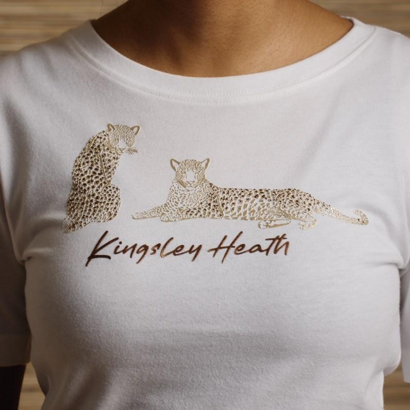 Abstract Leopard Foil Crew Tee - Pelican