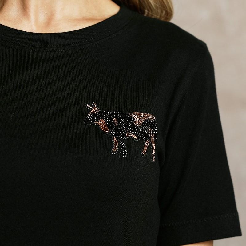 Camo Beaded Nguni Crew Tee - Mamba