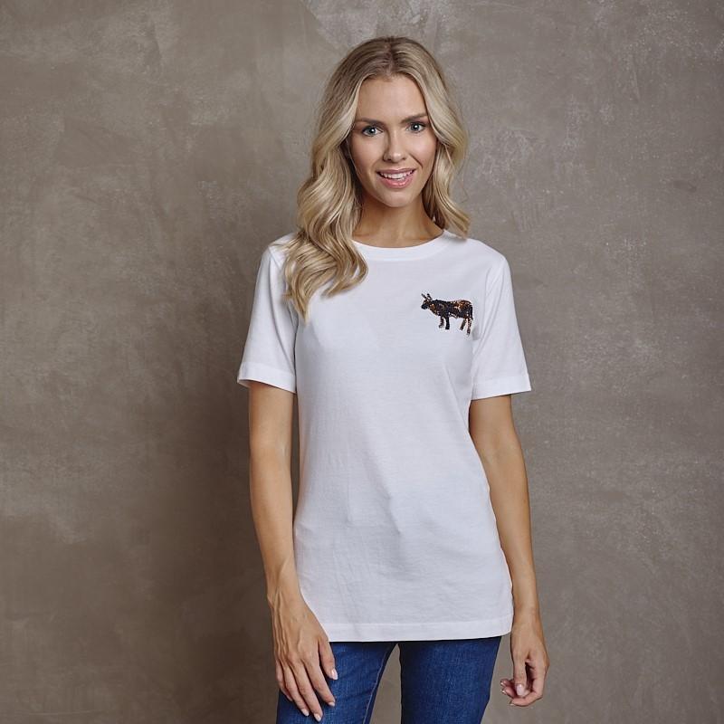 Camo Beaded Nguni Crew Tee - Pelican