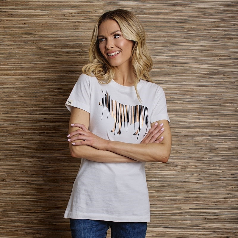 Nguni Metallic Shutter Crew Tee - Pelican