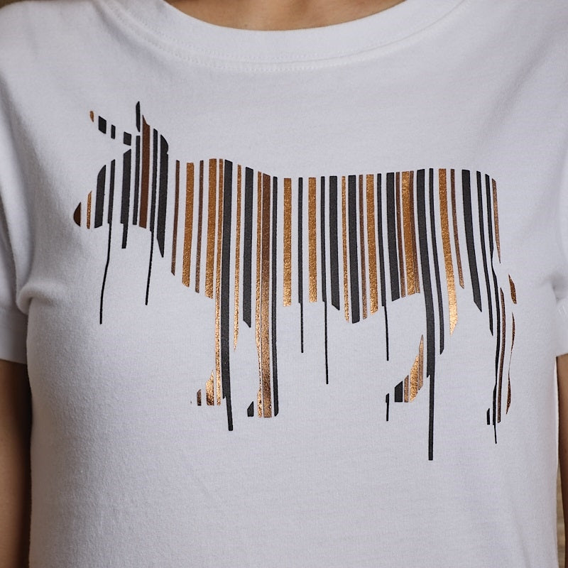 Nguni Metallic Shutter Crew Tee - Pelican
