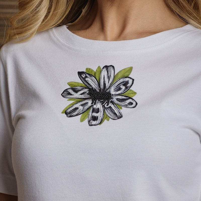 Wild Daizy Nguni Crew Tee - Pelican