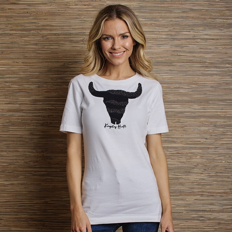 Textured Skull Crew Tee - Pelican