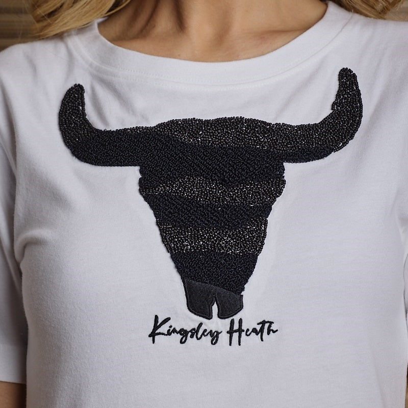 Textured Skull Crew Tee - Pelican