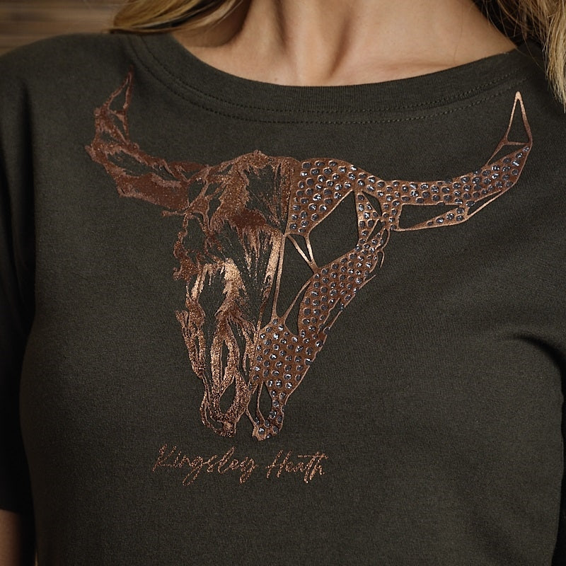 Geo Petina Skull Crew Tee - Fatigue