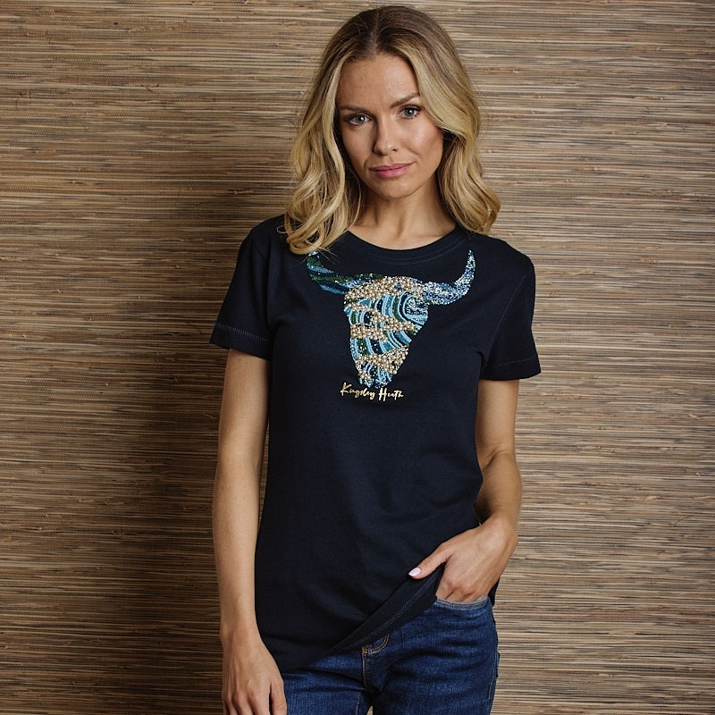 Ocean Movement Skull Crew Tee - Midnight