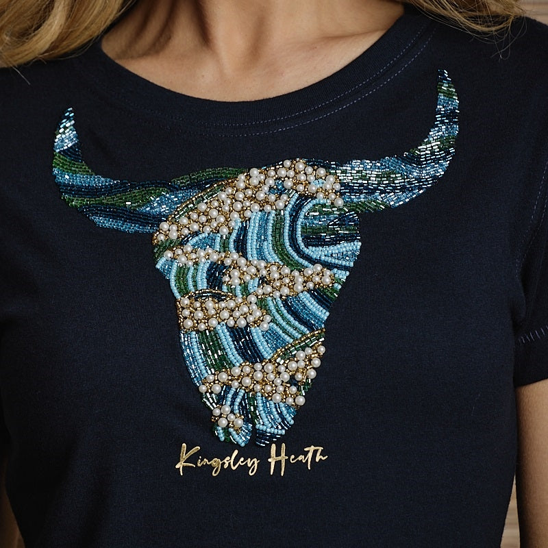 Ocean Movement Skull Crew Tee - Midnight