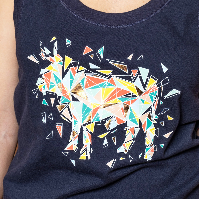 Shattered Nguni Shabby Tank Midnight