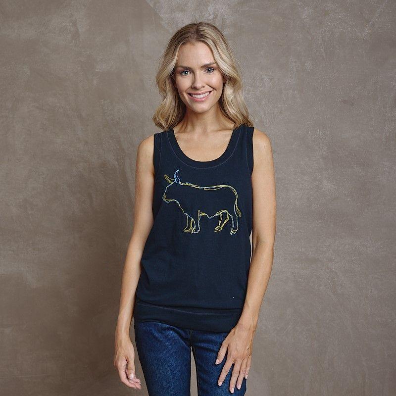 Outline Nguni Duo Stitch Tank - Midnight