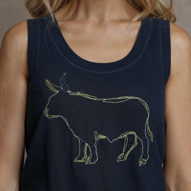 Outline Nguni Duo Stitch Tank - Midnight