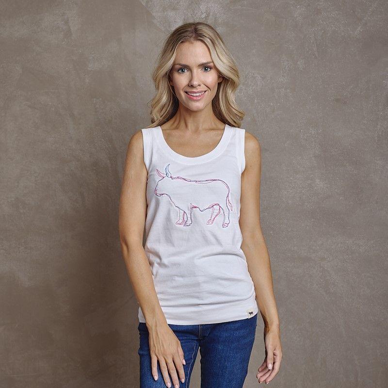 Outline Nguni Duo Stitch Tank - Pelican