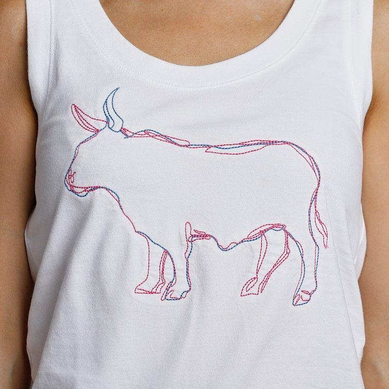 Outline Nguni Duo Stitch Tank - Pelican