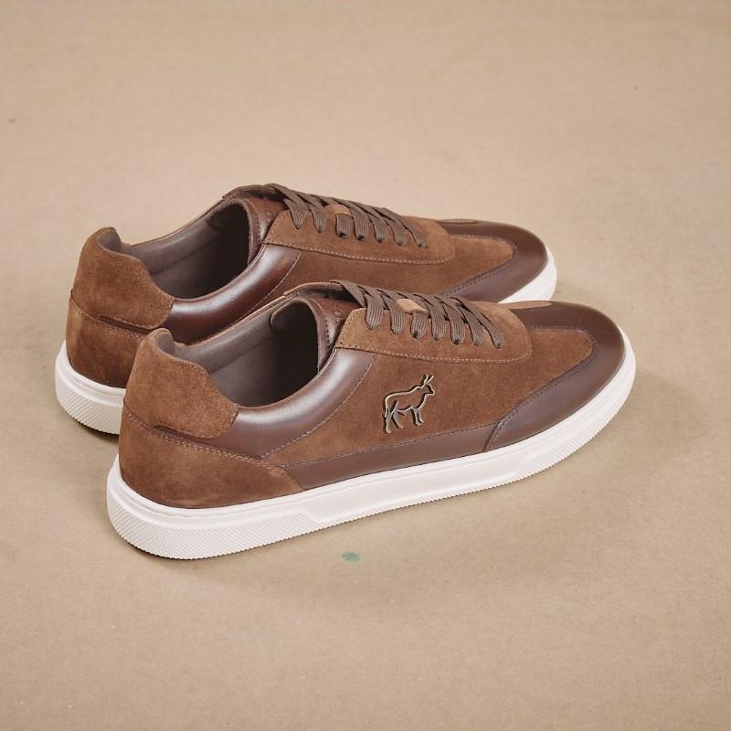Kingsley T-Toe Nguni Sneaker - Choc