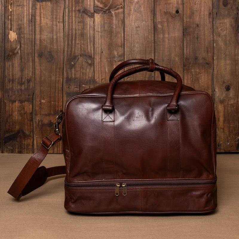 Kingsley Heath Compartment Weekender Bag Tan