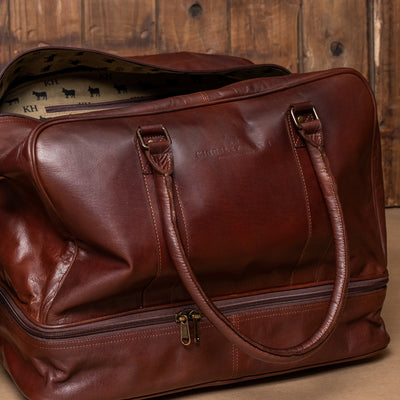 Kingsley Heath Compartment Weekender Bag Tan