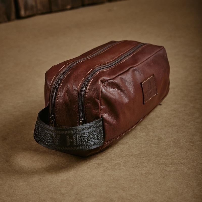 Kingsley Branded Strap Toiletry - Tan
