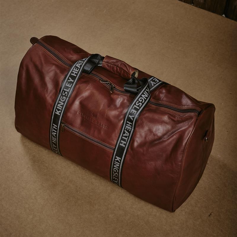 Kingsley Branded Strap Duffel Bag - Tan