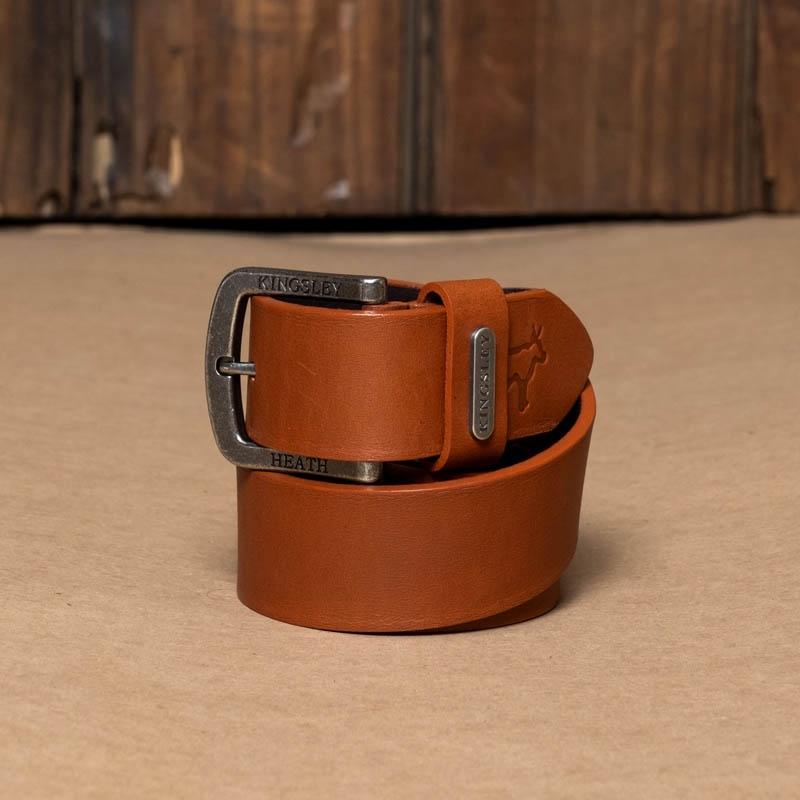 Kingsley Heath Metal Word Belt - Tan
