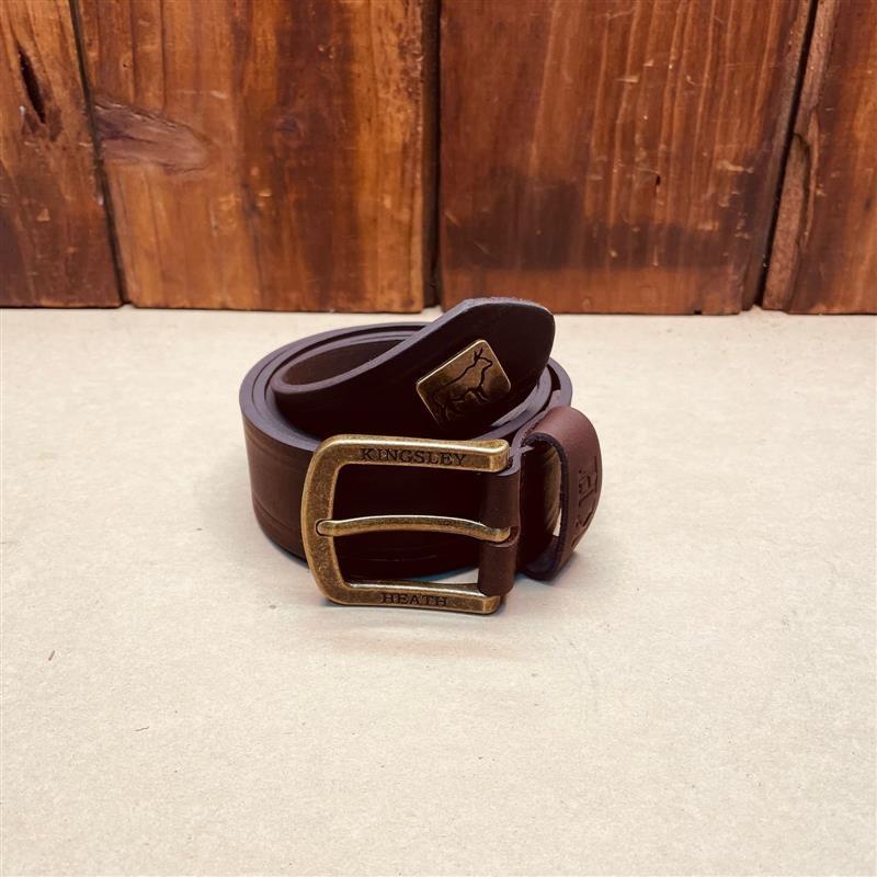 Kingsley Heath Outline Nguni Metal Logo Belt - Buffalo