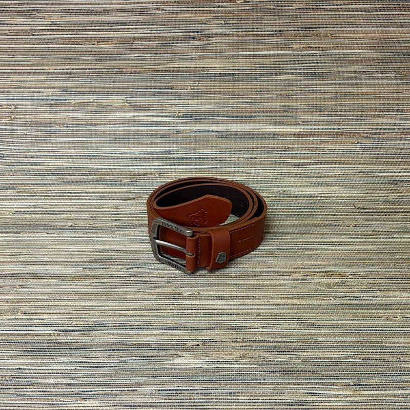Metal Shield Loop Belt - Tan