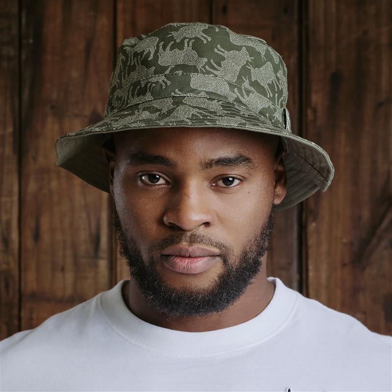 Kingsley Heath Dotted Nguni Bucket Hat - Fatigue